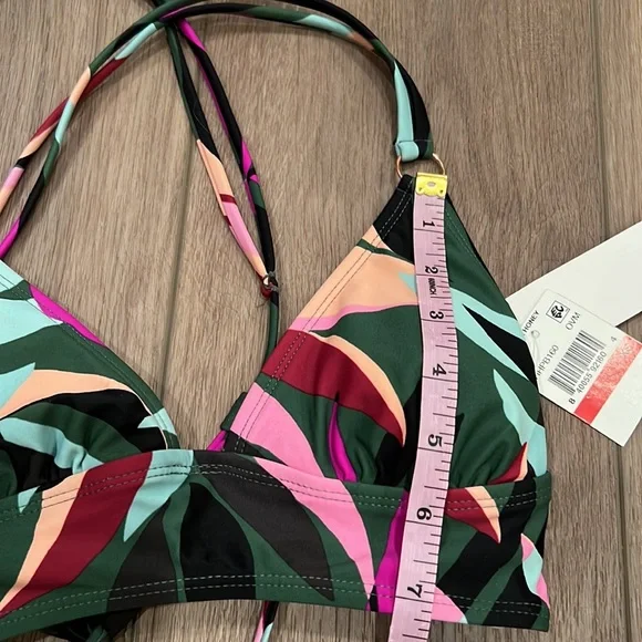 Macy’s NWT Junior’s Tropical Hula Honey Bikini Top Size XS Strappy Crisscross - Picture 16 of 16